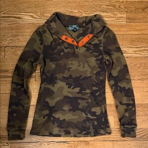 Ralph Lauren active Camouflage Hoodie with Orange Accents